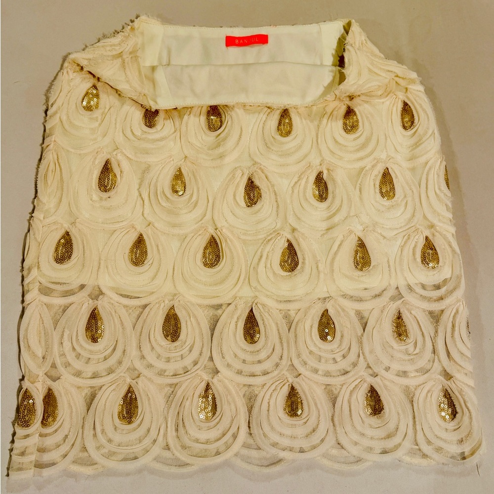 Banjul Cream and Gold Pencil Skirt - Picture 2 of 9
